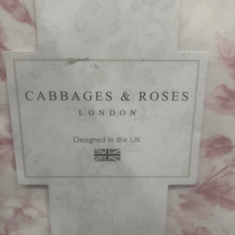 New Cabbages & Roses London Luxe 3 Pc King Duvet Set Floral Alderney Raspberry